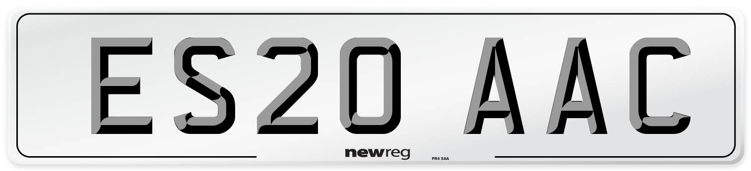 ES20 AAC Number Plate from New Reg